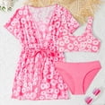 thumbnail image 2 of CAUYDY Children Girls Swimsuit Sets Little Girls Bathing Suit Tankini Girls' Swimwear Summer Beach 4T 5T 6T 7T 8T 9T Kid Girls Bikini 2Pcs Set with Cover Ups (Sizes 9-10 Years,F02-Hot Pink), 2 of 6