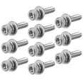thumbnail image 1 of Uxcell M2.5x0.39'' Tornillos de cabeza hexagonal de acero inoxidable tono plateado 10pcs, 1 of 2