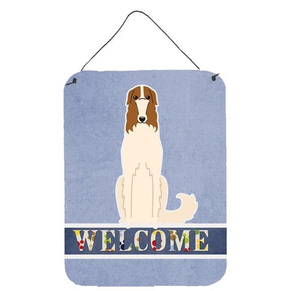 Carolines Treasures BB5604DS1216 Borzoi Welcome Wall or Door Hanging Prints