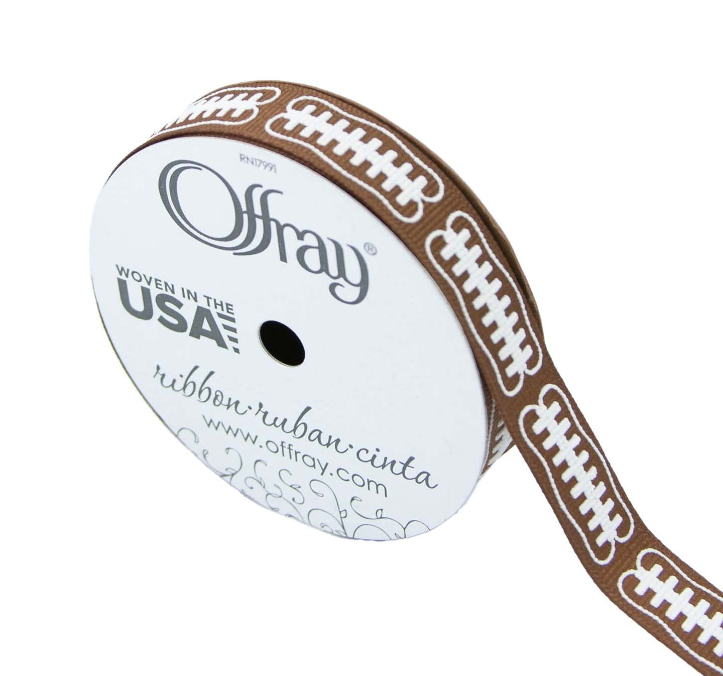 7/8" Grosgrain Football Team Ribbon | Printed Sports Ribbon For Hair Bows & Crafts | Sold By The Yard