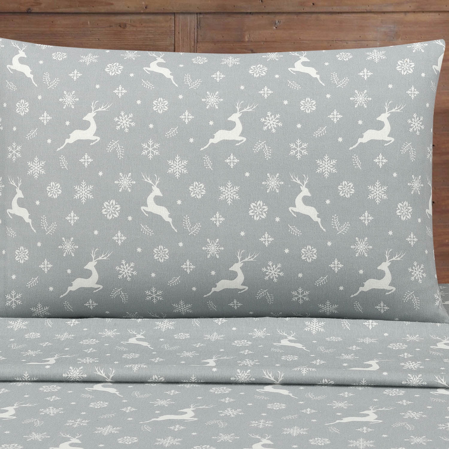 Mainstays Flannel Frosty Deer - Twin Sheet set
