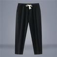 thumbnail image 2 of oqasdz Mens Pants Retro Low Waisted Drawstring Casual Pants with Pockets Athleisure Jogging Trousers, 2 of 7
