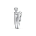 thumbnail image 4 of 10kt White Gold His Hers Round Diamond Solitaire Matching Wedding Set 1/20 Cttw, 4 of 5