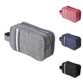 thumbnail image 2 of Travel Toiletry Wash Bag Dry & Wet Separation Gym Shaving Organiser Bag with 3 Compartments (Grey), 2 of 5