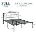 thumbnail image 5 of VECELO Full Size Metal Bed Frame with Headboard, Heavy Duty Steel Slat Support with Under-Bed Storage Platform Bed, No Box Spring Needed, Black, 5 of 7