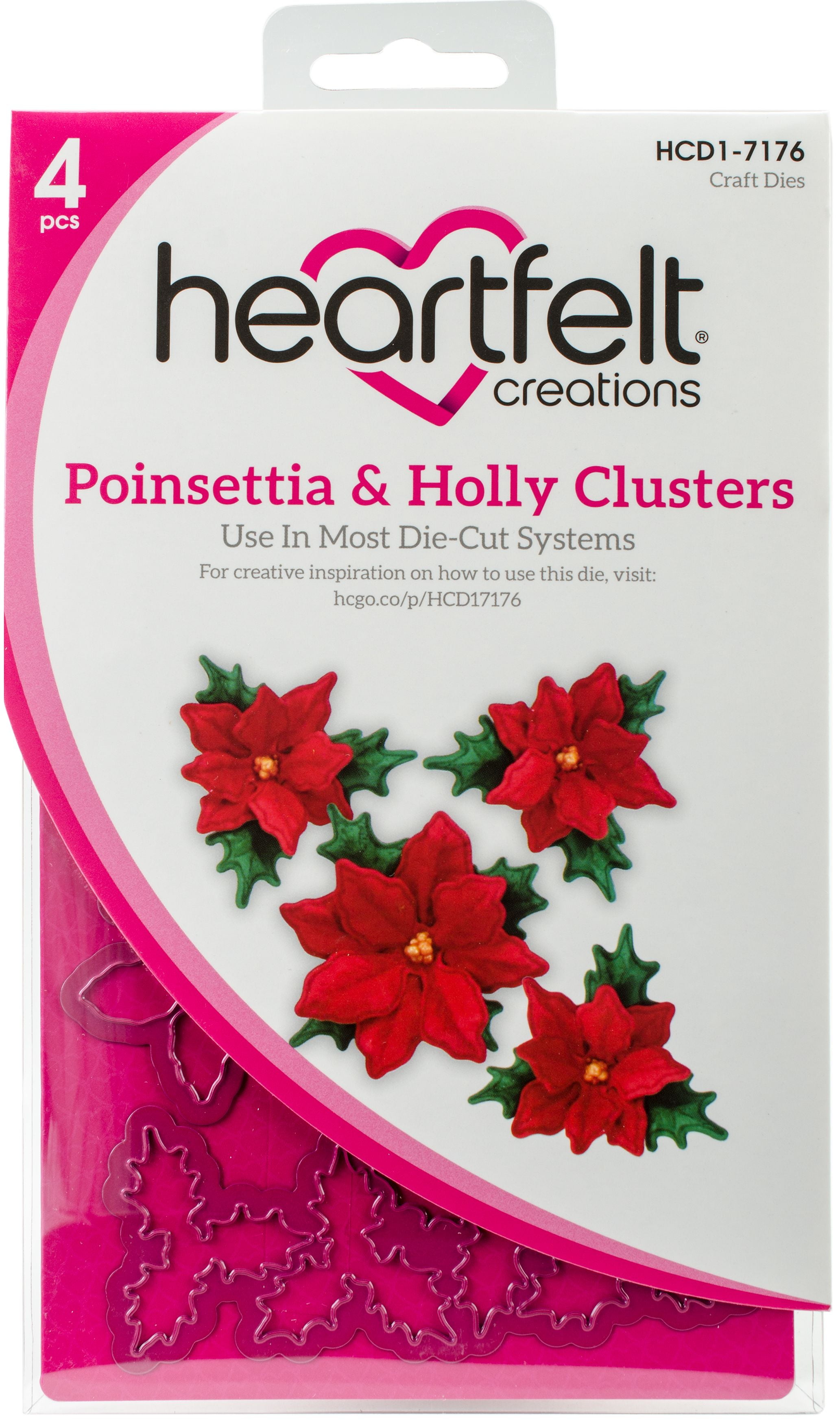 Heartfelt Creations Cut & Emboss Dies-Poinsettia & Holly Clusters 1' To 4'