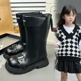 thumbnail image 5 of LYHao Stylish Leather Ankle Boots For Girls Easy Back Zipper Closure Comfortable Winter Footwear For Toddlers And Kids Everyday Casual And Outdoor Wear ,Girls Boots Sizes 9.5 Black(3.5-4 Years), 5 of 6
