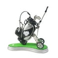 thumbnail image 4 of Luwecf Mini Golf Pen Holder with Cart Golf Desk Toy Storage Golfer Fans Gifts with Mini Clock Desktop Decoration Husband Golf Lovers Silvery Black, 4 of 9