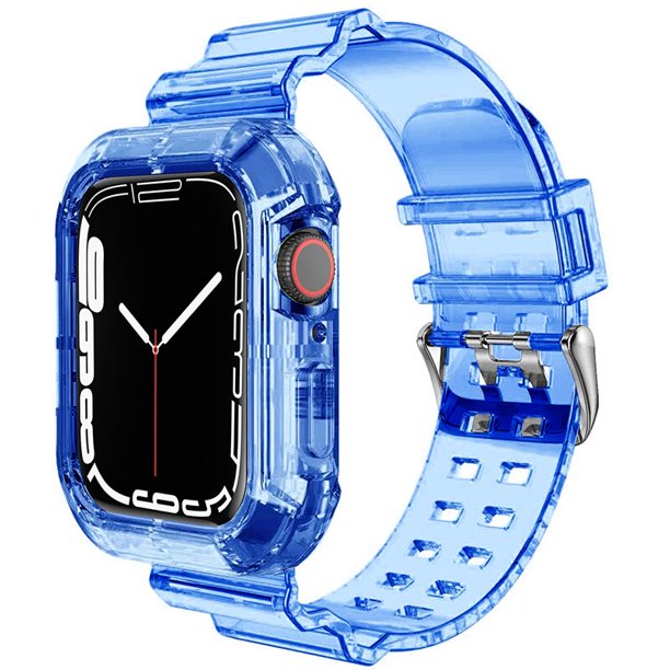 Correa transparente + funda para Apple Watch Series 8 7 6 SE 5 4 49mm 45mm 44mm 42mm 41mm transparente para iwatch 3 38mm 40mm correa de plástico Tan Jianjun unisex