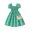 Green, variant on Tisuna Girls Summer Dress Floral Print Short Sleeve Square Neck Dresses Fashion Stylish Girls Holiday School Midi Dress With Matching Bag Green Size 10-11 Years