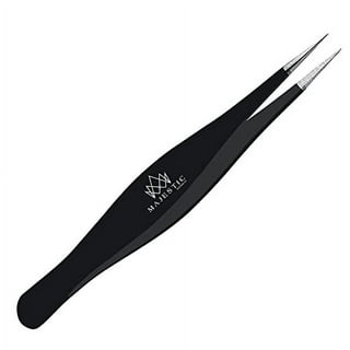 3 Pcs Rubber Tipped Tweezers, 6Inch Straight Flat Tweezers & 6Inch Bent Tip  Tweezers & 4.7Inch Pointed Tweezers