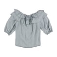 thumbnail image 1 of SAM AND JESS Womens Ruffled Off the Shoulder Blouse, ltpasblue, L, 1 of 1