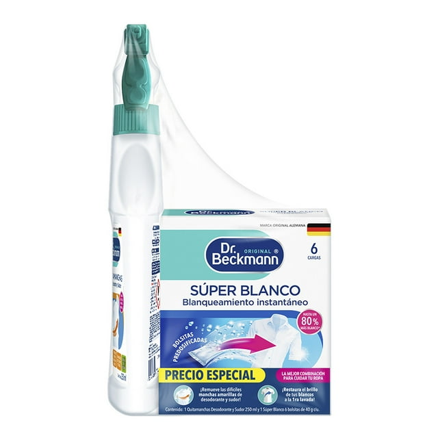 Desodorante sudor Dr Beckmann 2pack 250ml y Super blanco 240gr