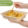 thumbnail image 3 of 100 Pack 32 oz Rectangle Paper Bowls, 9" Disposable Large Salad Bowl, Microwavable Bagasse Lunch Plate for School, Heavy Duty Food Catering Container for Burrito Baked Potato Taco Nacho Party, 3 of 8