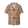 thumbnail image 5 of Picia Traditional Tribal Aztec Men's Linen Shirts Short Sleeve Cuban Beach Shirts Casual Shirts Button Down Shirt for Men Beach Summer Wedding Shirt-4X-Large, 5 of 7