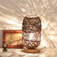 thumbnail image 3 of Linterna LED de madera para mesa, ratán, dormitorio, cabecera, decoración, luces nocturnas (marrón) Tmvgtek Iluminación del hogar multifuncional, 3 of 6