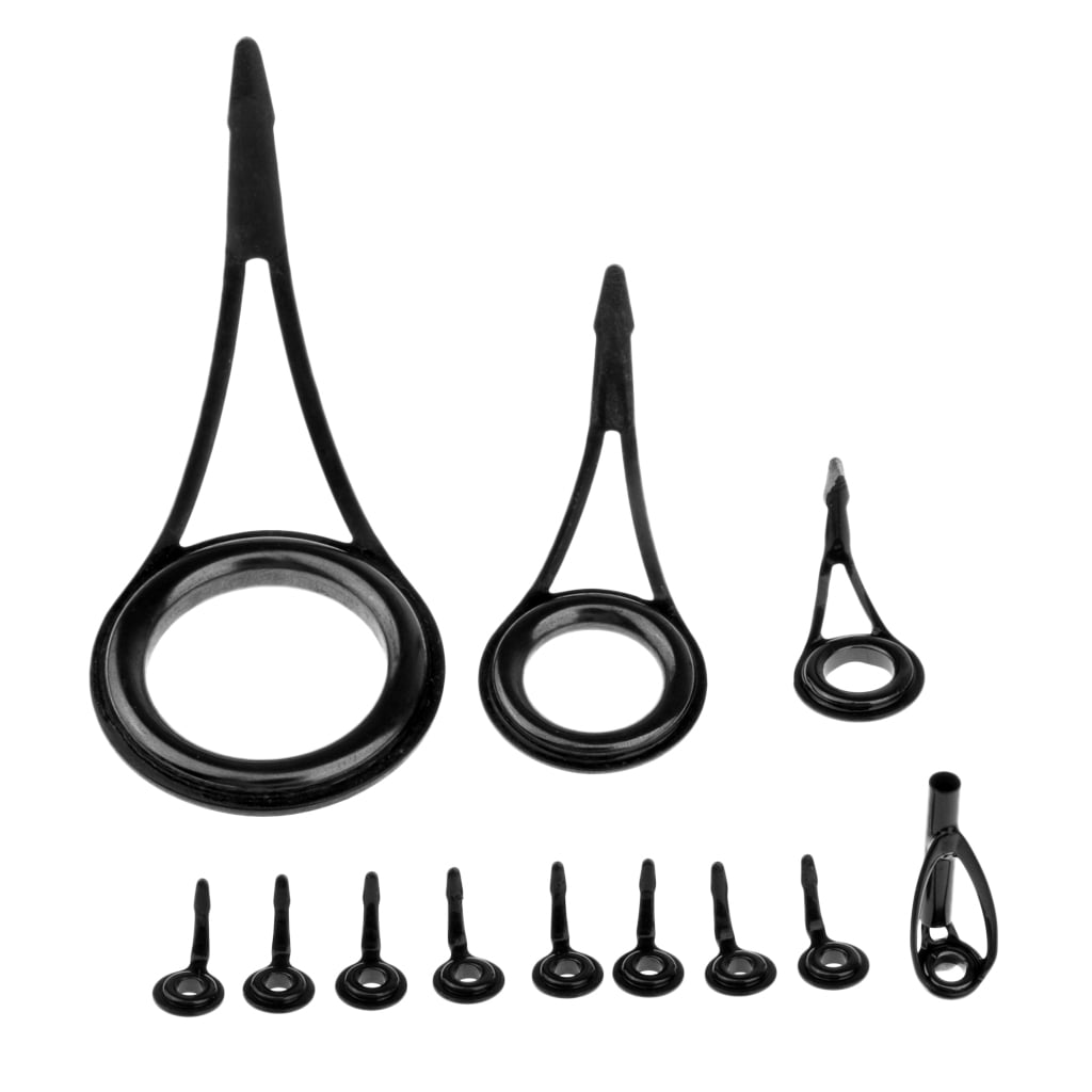 12pcs Saltwater Fishing Rod Tip Stainless Steel Guides s Repair DIY