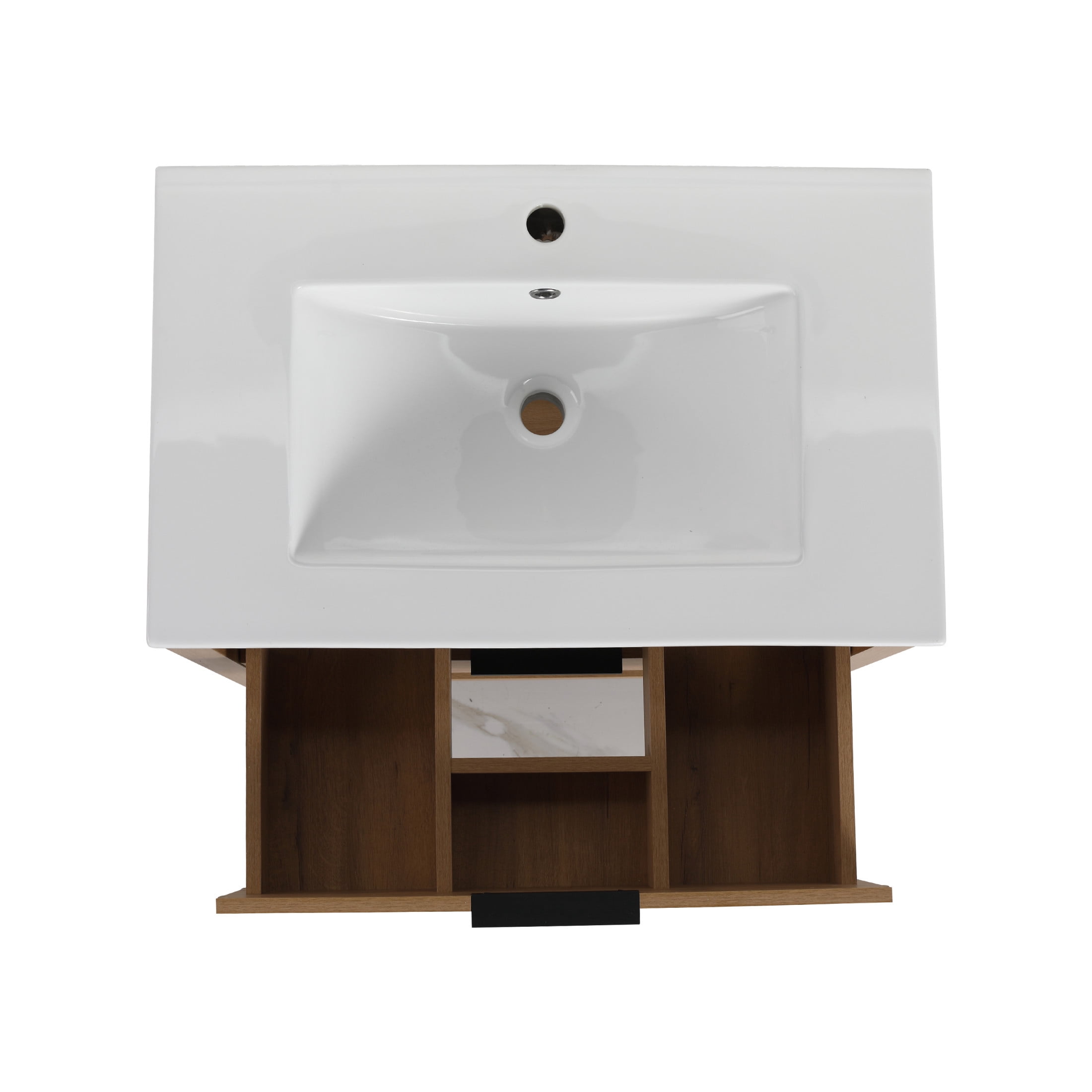 Noble House 30" Freestanding Bathroom Vanity Cabinet, Plywood Soft-Close Drawers, Excluded Sink, Imitative Oak
