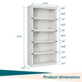 thumbnail image 2 of Librería de 5 Estantes, Estanterías Modernas de Madera Independientes de 32" de Ancho con Compartimento Abierto, para Oficina, Biblioteca, 2 of 6