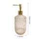 thumbnail image 3 of Dispensador de jabón de vidrio texturizado, botella recargable de jabón líquido para manos para baño, cocina, gel de ducha, champú, loción con bomba, 17.5x8 cm, colores variados., 3 of 6