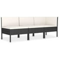 thumbnail image 2 of vidaXL 3 Piece Garden Lounge Set with Cushions Poly Rattan Black, 2 of 5