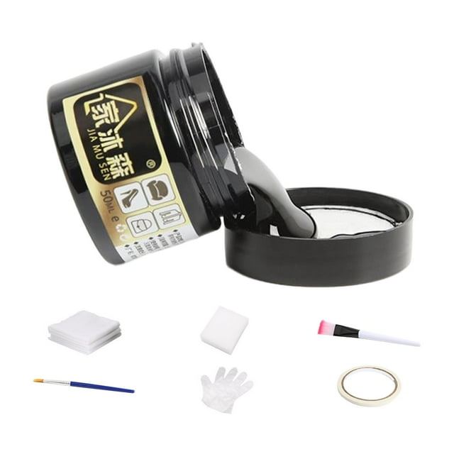 veasfak Baume de Recoloration du Cuir 50ml Teinture en Résine pour Sacs à Main Noir Noir 50ml