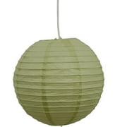 Round Paper Lantern Light, Leaf Green