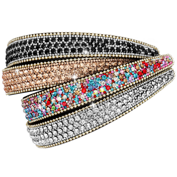 4Pack Rhinestone Headbands Women Fashion Glitter Sparkly Diamond Headbands Flower Girls Back to School Prom Hair Accessories Women Girls Birthday Gift
