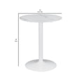 thumbnail image 5 of Counter Height Table with Marble Top and Metal Flared Base, White - Saltoro Sherpi, 5 of 5