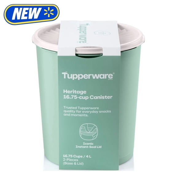 Tupperware Heritage 16.75-Cup Food Storage Canister with Lid, Green