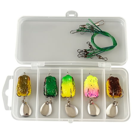 Jkung Topwater Frog Lures Set Realistic Appearance Sharp Hook Design Frog Artificial Soft Baits Freshwater Simulated Frog Lures