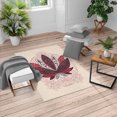 thumbnail image 1 of Lotus Turkish Area Rug, Flower Bloom Ornaments Exotic Petals Oriental Traditional Boho Design, Soft Carpet for Living Room Decor with Distressed Look, 2.6' x 5', Maroon Ruby, by Ambesonne, 1 of 3