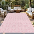 thumbnail image 2 of Pink Morocco Outdoor Rug 3x5 Ft - Reversible Patio Rug Outdoor Camping Rugs, Geometric Leaf Diamond Lattice Abstract Washable Indoor Outdoor Area Rugs, Non-Slip Outdoor Carpet Runner for Deck/Porch, 2 of 8