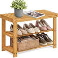 thumbnail image 1 of SONGMICS Banco Zapatero, Organizador para Zapatos de Bambú, 28.7 x 70.1 x 45.3 cm, para Sala de Estar, Dormitorio, Natural, 1 of 7