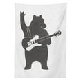 thumbnail image 3 of Ambesonne Bear Tablecloth Rectangular Table Cover, Music Guitar Rock 'n' Roll, 52"x70", Charcoal Grey White, 3 of 4