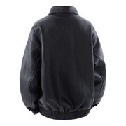 M-4X Plus Size Leather Jackets for Men Big & Tall Zip Up Coats with Pockets and Collared Long Sleeve Solid Color Thermal Motorcycle Jacket & Coat