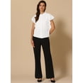 thumbnail image 2 of DARING DIVA Women's Stand Collar Ruffle Sleeve Blouse M White, 2 of 6