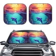 thumbnail image 2 of Fotbe Hawaiian Island Dolphin 2-Piece Car Windshield Sun Shade | Sun Blocker for Car Windshield | Foldable Automotive Interior Accessories for Sun Protection-Small, 2 of 6
