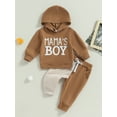 thumbnail image 2 of Toddler Kids Baby Boys 2Pcs Spring Autumn Outfits 6M 12M 18M 24M 3Y  Long Sleeve Letter Pullover Tops and Camouflage Pants Set, 2 of 10