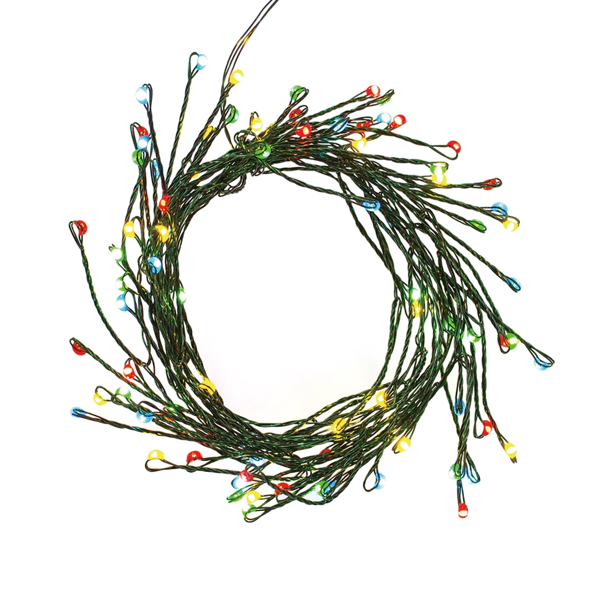 Indoor/Outdoor 80-Count Battery-Operated LED 8-Function Christmas Garland Lights, Multicolor, Green Wire, 6', by Holiday Time