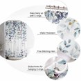 thumbnail image 5 of Blue Eucalyptus Shower Curtain Waterproof Watercolor Plant Leaves Floral Shower Curtain for Bathroom,Bathtub,Shower, Blue Green Leaves Botanical Shower Curtain Set with Hooks 72x72 Inch, 5 of 6