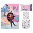 thumbnail image 2 of DreamWorks Gabby's Dollhouse Dream It Up 4 Piece Toddler Bed Set, Pink, Purple, Comforter, Top Sheet, Fitted Sheet, Pillowcase, 2 of 9