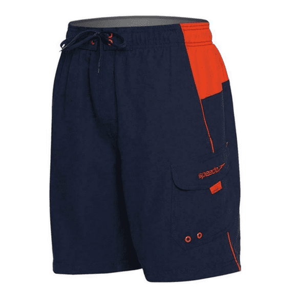 Speedo Men's Marina Sport Vapor Plus 20 Swim Trunks, Navy/Orange, S