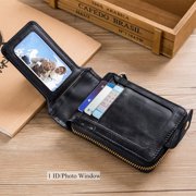 ZJK Card Case Men's Casual Bifold Wallet, Black