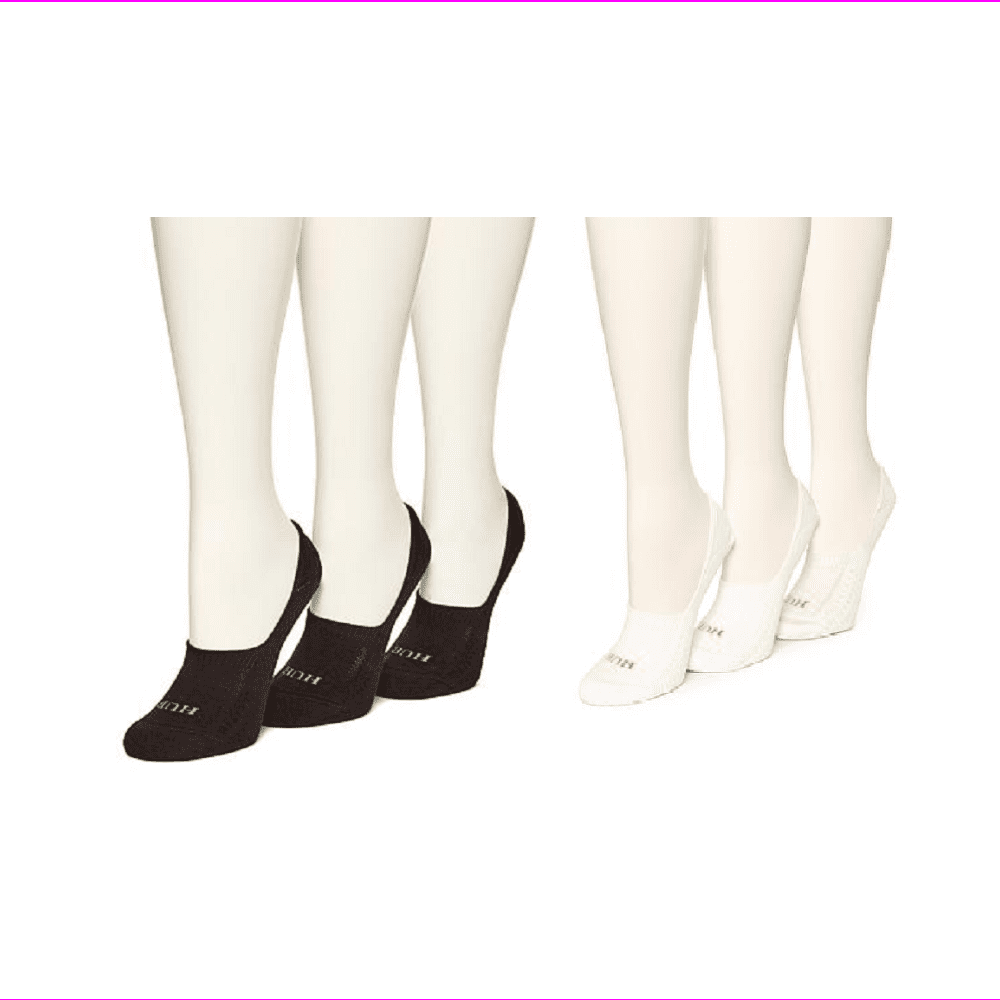 HUE Six Pair Pack of Cotton Liner Socks One Size