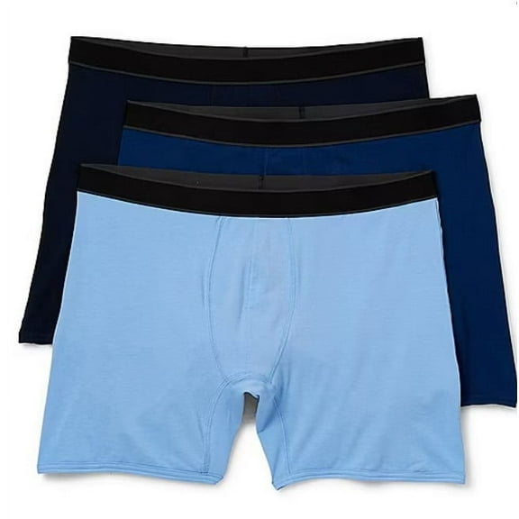 3X Large - Stafford Super Soft Big and Tall Mens 3 Pack Boxer Briefs - Blue