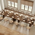 thumbnail image 7 of Tribesigns 78.7" Extra Long Dining Table for 6-8 People, Farmhouse Kitchen Table for Dining Room, Living Room, Walnut, 7 of 7