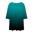 thumbnail image 7 of biudgviw Plus Size Tops for Women Gradient Short Sleeve Shirts Casual Pleated Crewneck Oversized T-Shirt Fashion Clothing, 7 of 7
