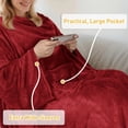 thumbnail image 3 of Catalonia Wearable TV Blanket with Sleeves Arms & Feet pockets for Adult Micro Plush Fleece Large Wrap Throw Robe 73" x 53", 3 of 9