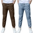 thumbnail image 2 of ATOGUTA Boys Lightweight Track Pants 2 Pack Youth Kids Hiking Active Athletic Pants with Pockets Size 3T-13, Blue, 2 of 6